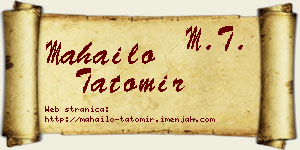 Mahailo Tatomir vizit kartica